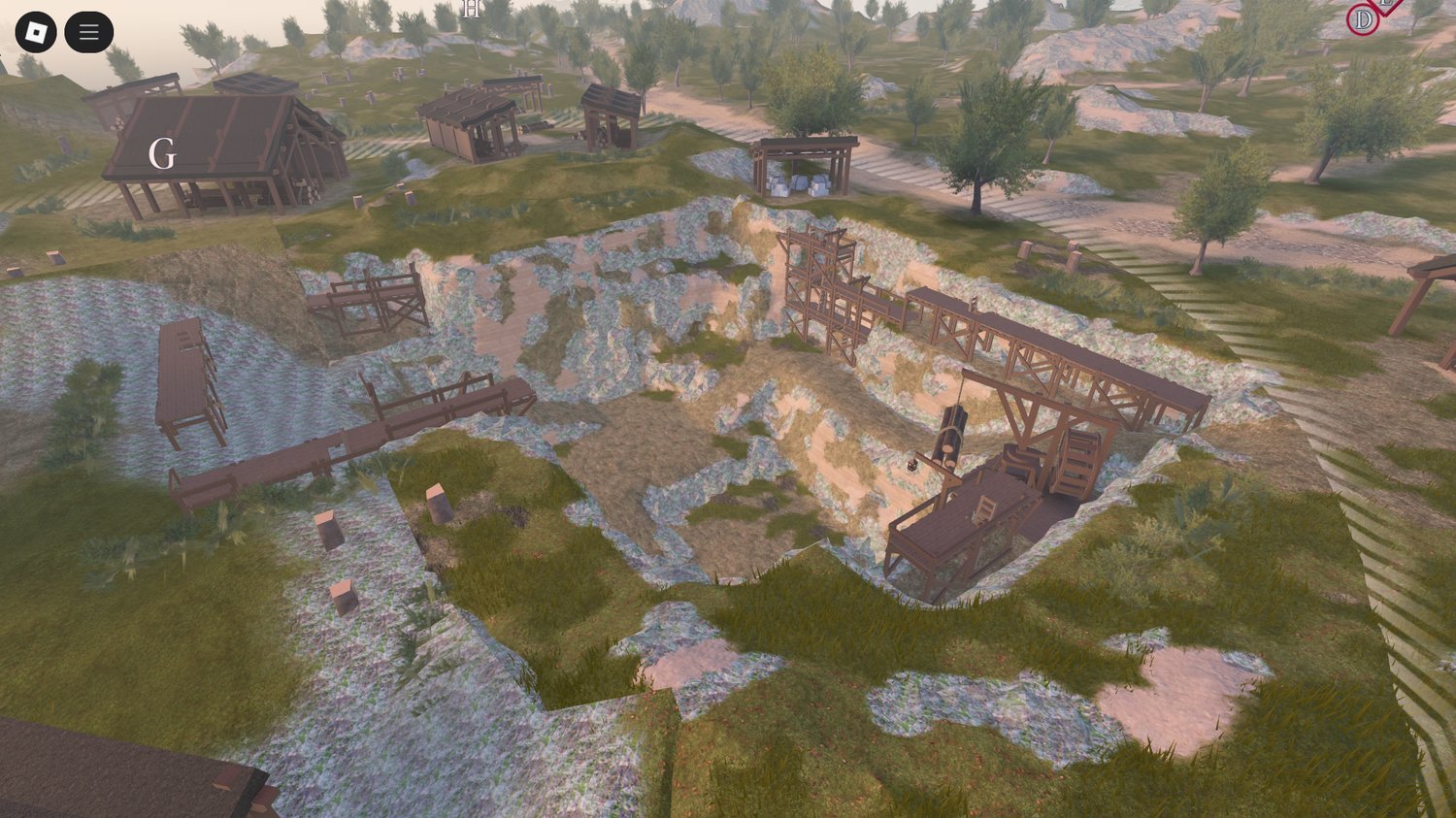 Strategic combat areas at Fort Barraux Roblox map