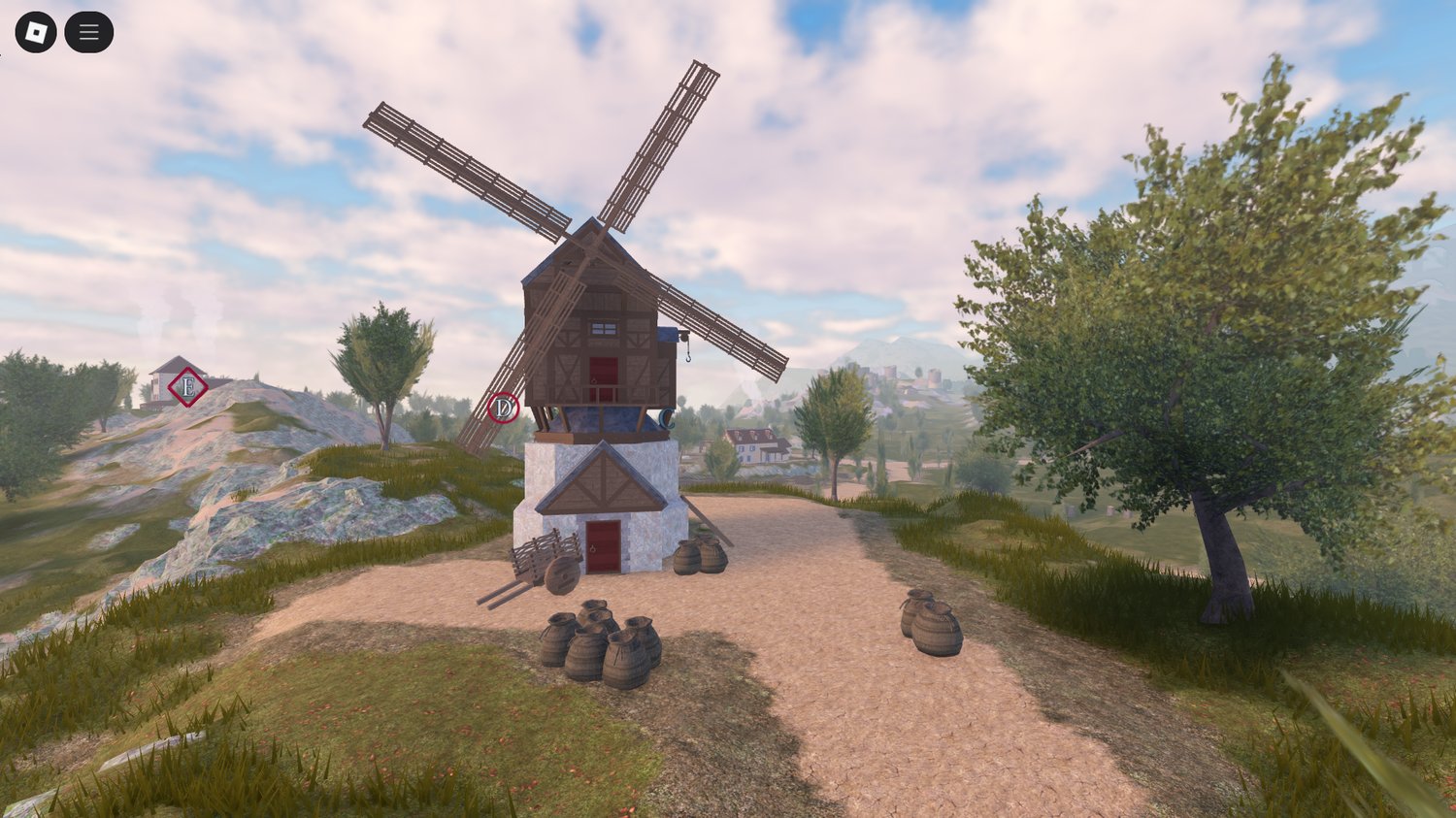 Immersive fortress environment for war roleplay in Roblox