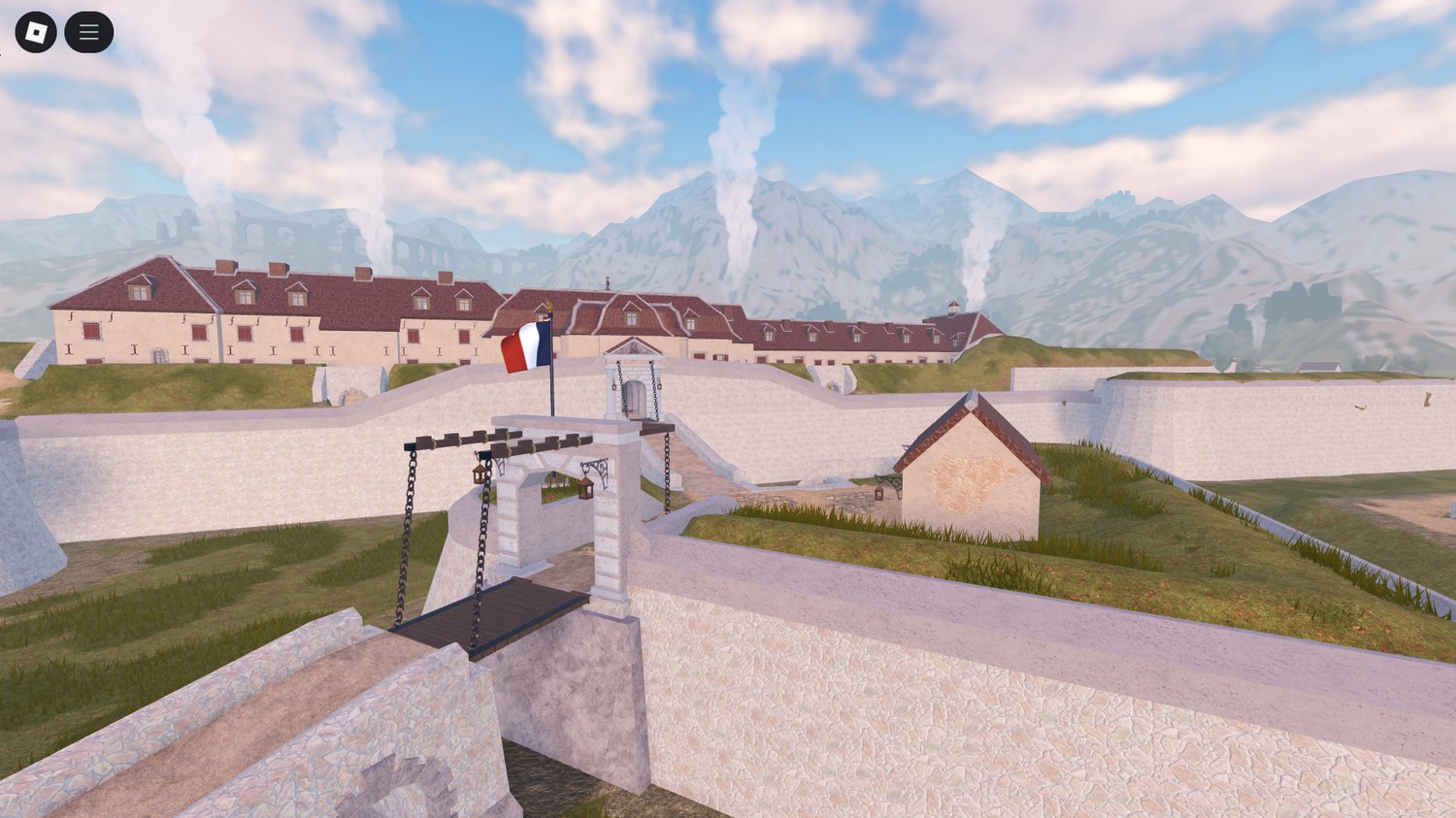 Realistic stronghold battlefield map in Roblox