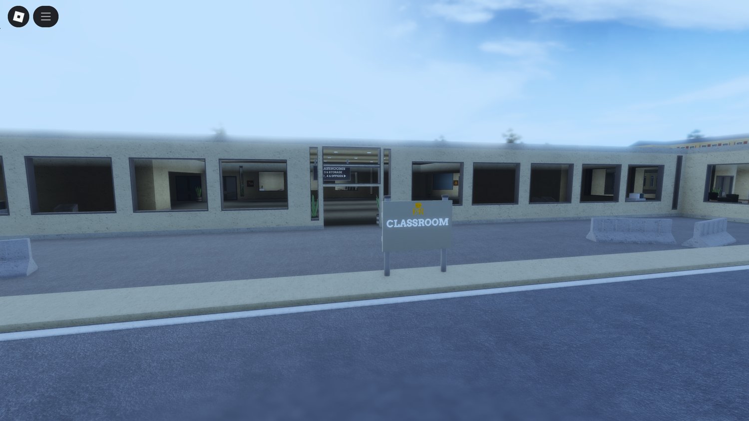 Enterable barracks and headquarters in Roblox army base