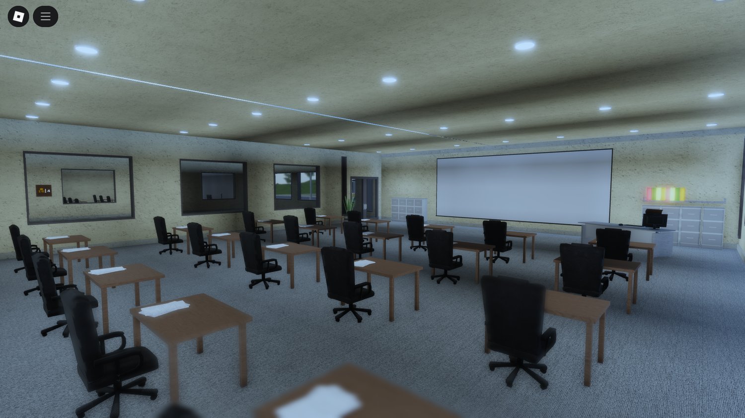 Training fields and obstacle course area in Roblox military map