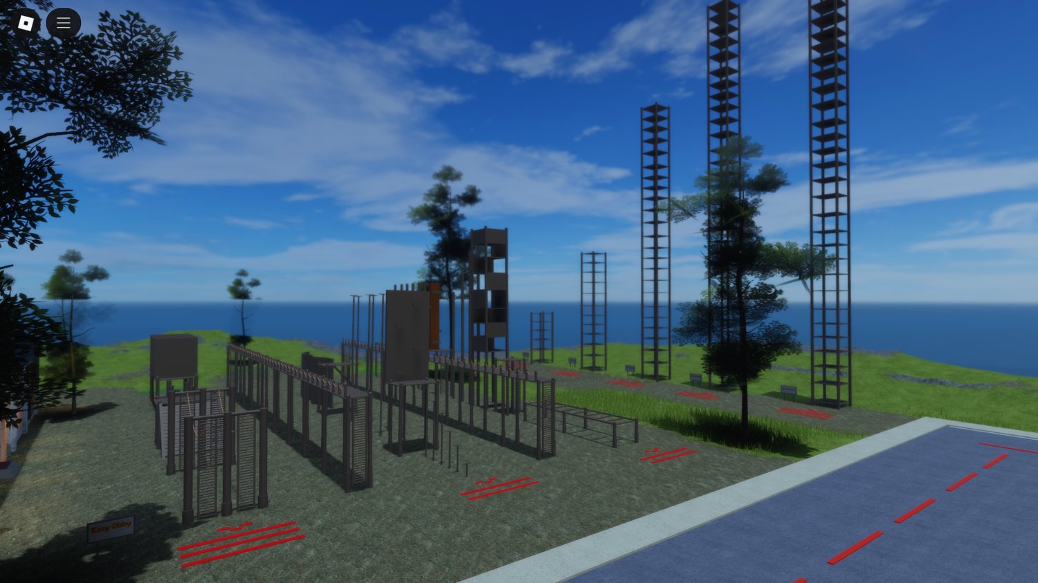 Large-scale army roleplay map with drills and tools in Roblox