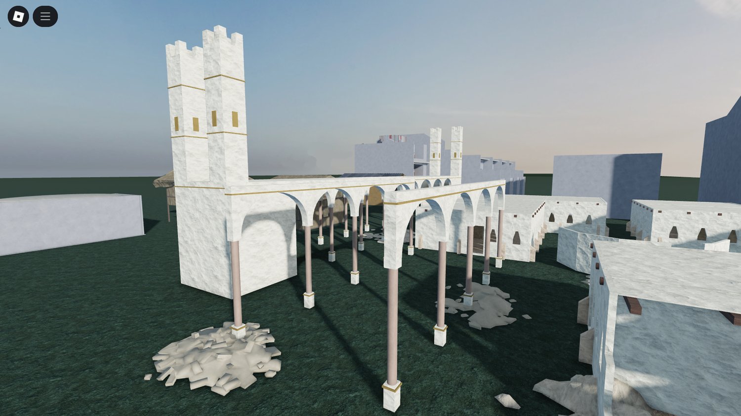 Urban battlefield buildings in Roblox roleplay servers