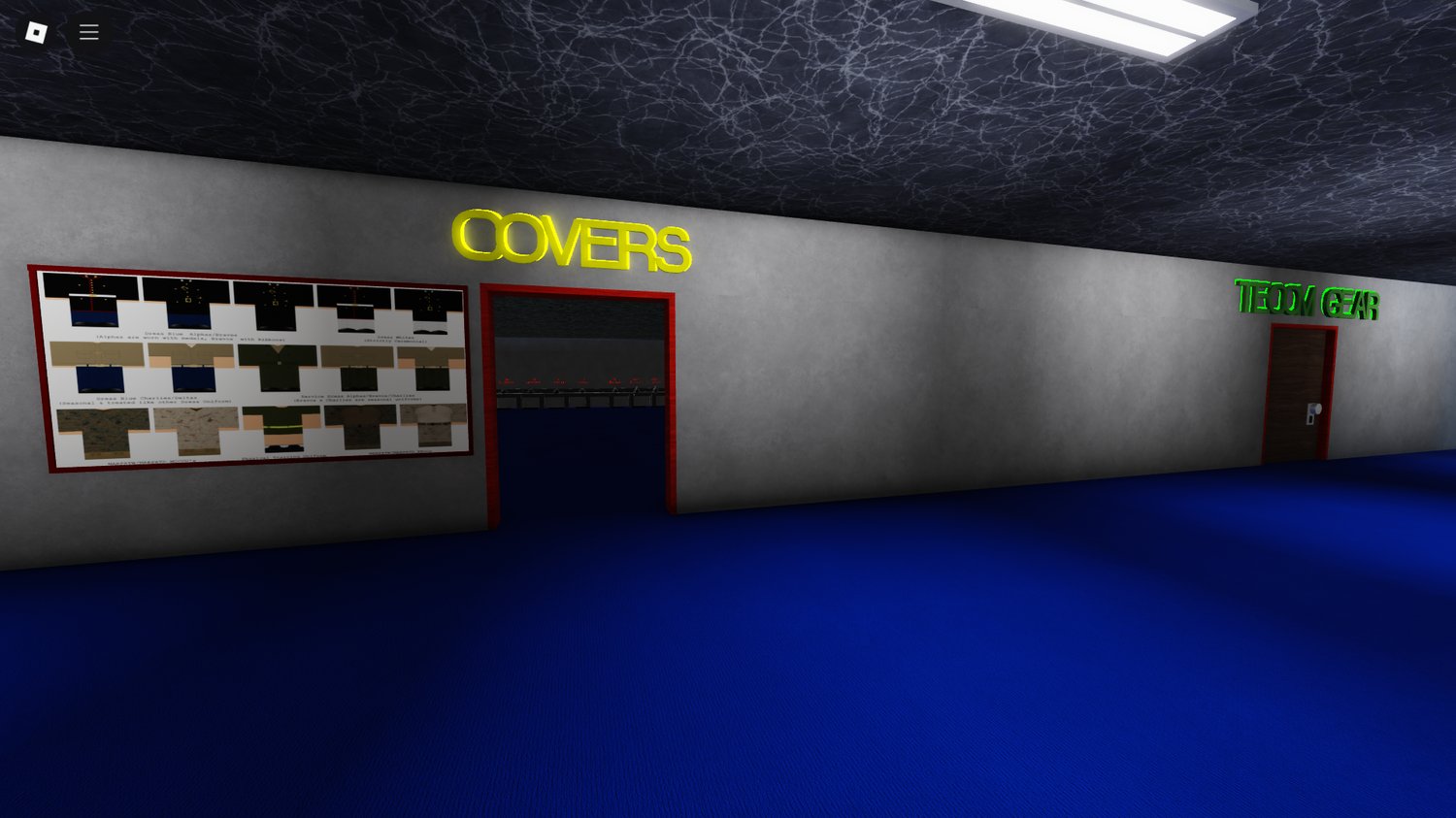 Functional army base exchange interior