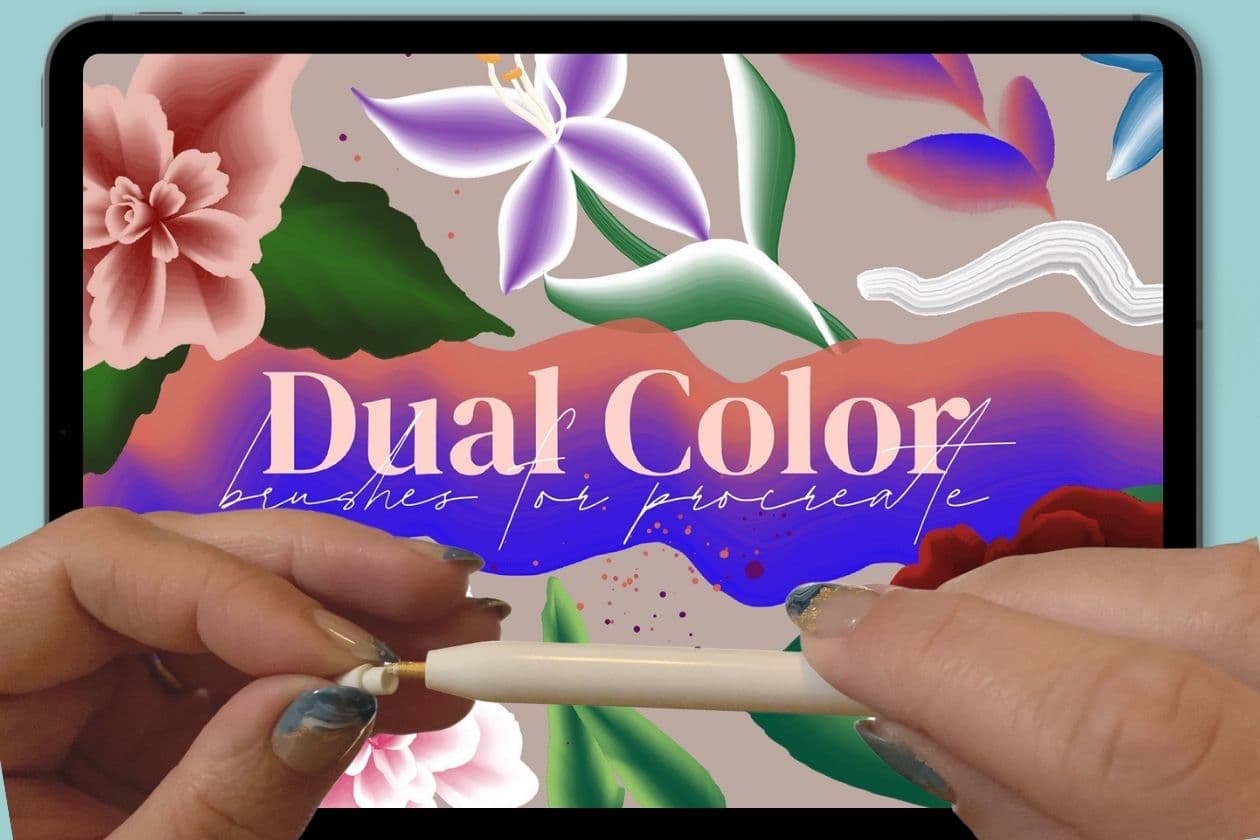 tips and tricks for how to use dual color brushes in Procreate and any other brushes that use Tilt