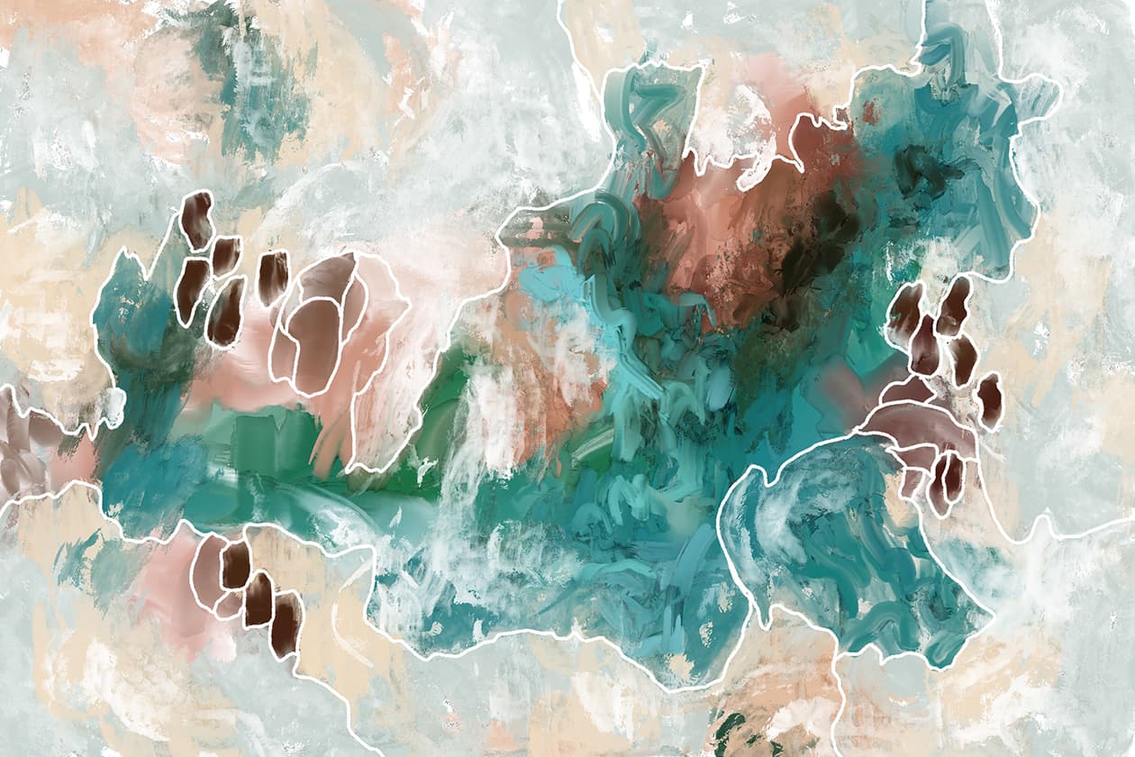 abstract painterly artwork made in the procreate app with digital oil brushes and acrylic brushes