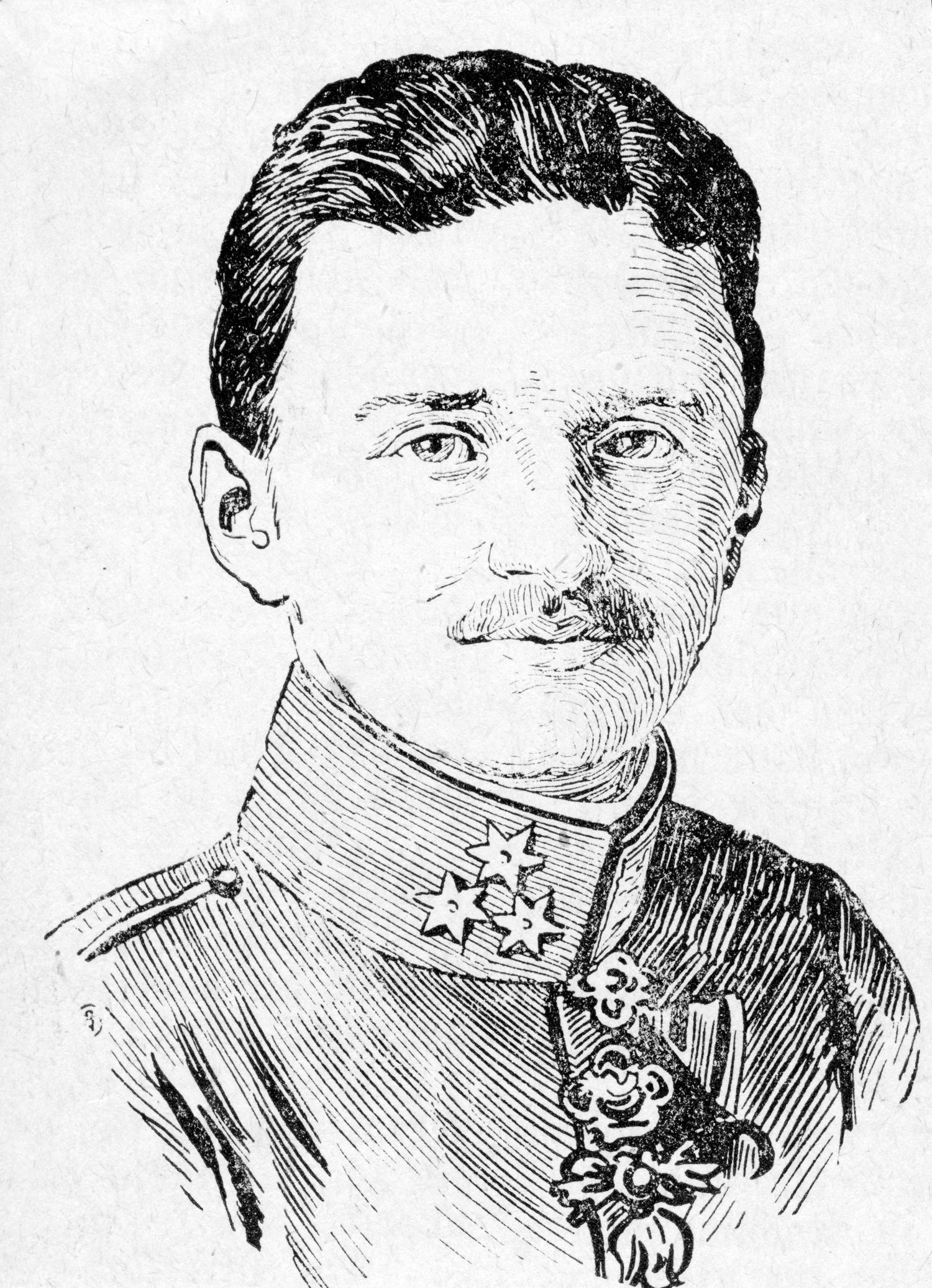 Imagined depiction of Captain Aleksandar Petrović Alamy licensed image AG28PD