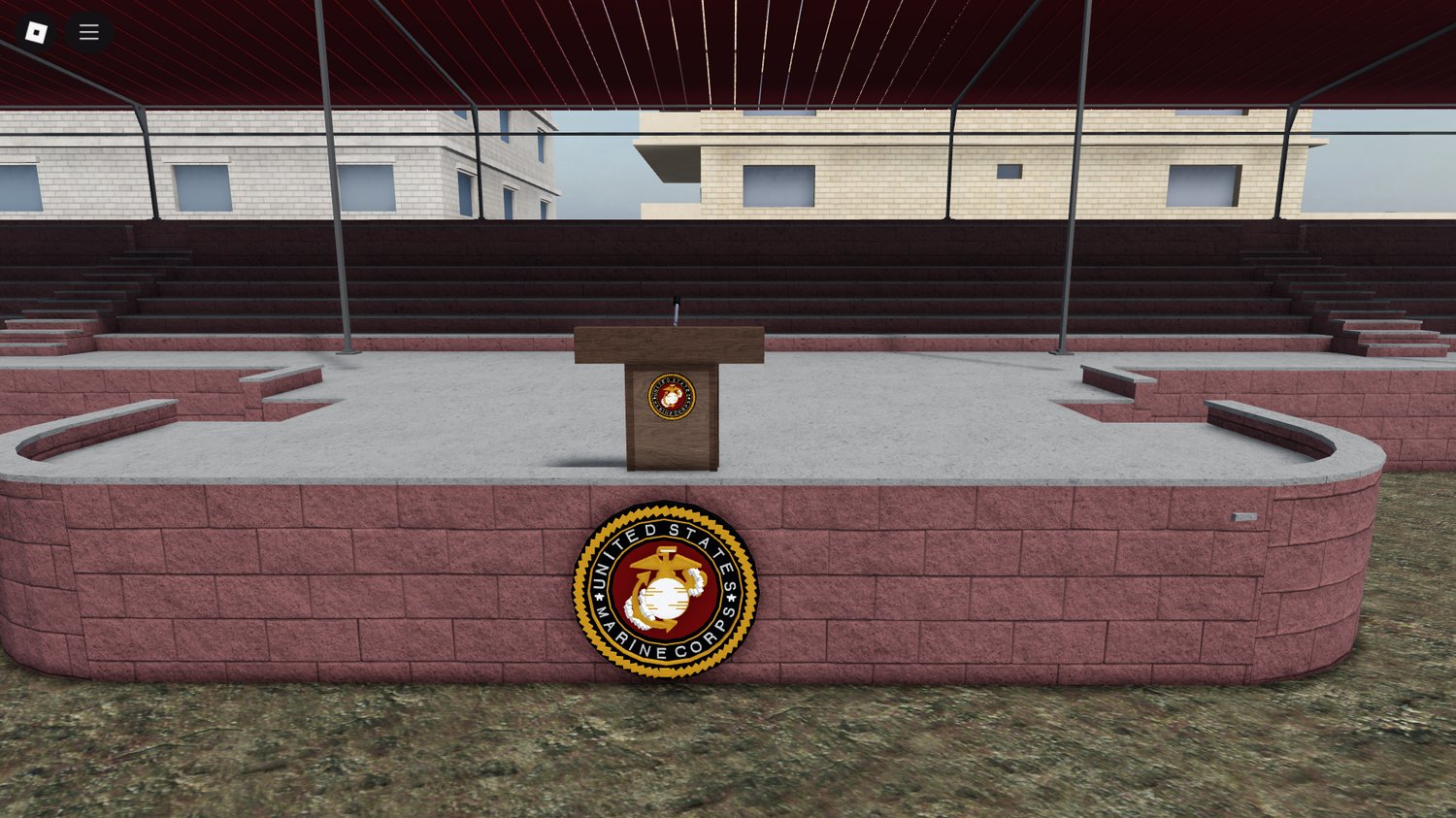 Seating area for Roblox combat and simulation maps