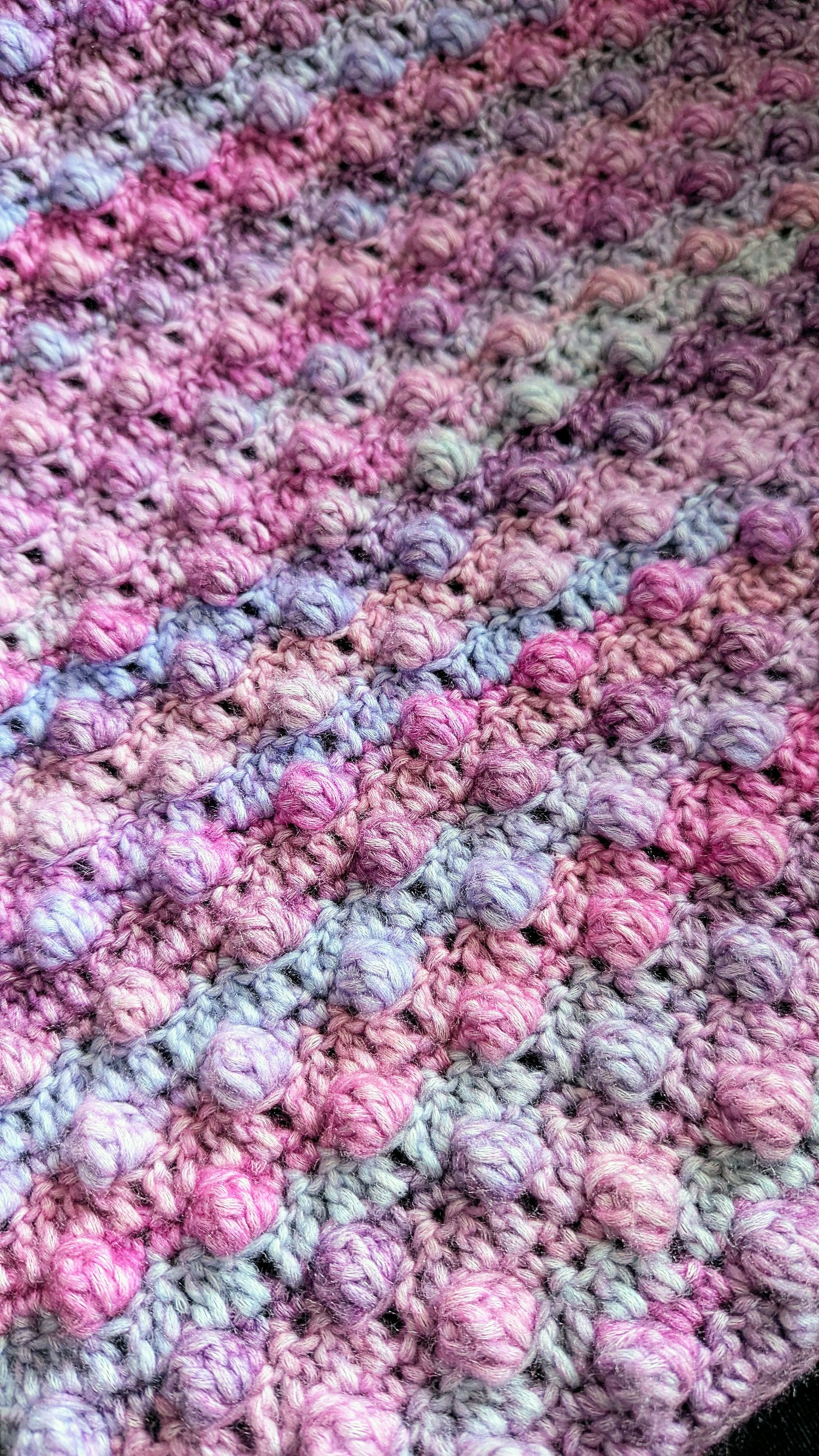 Skyline Bobble Blanket Crochet Close Up