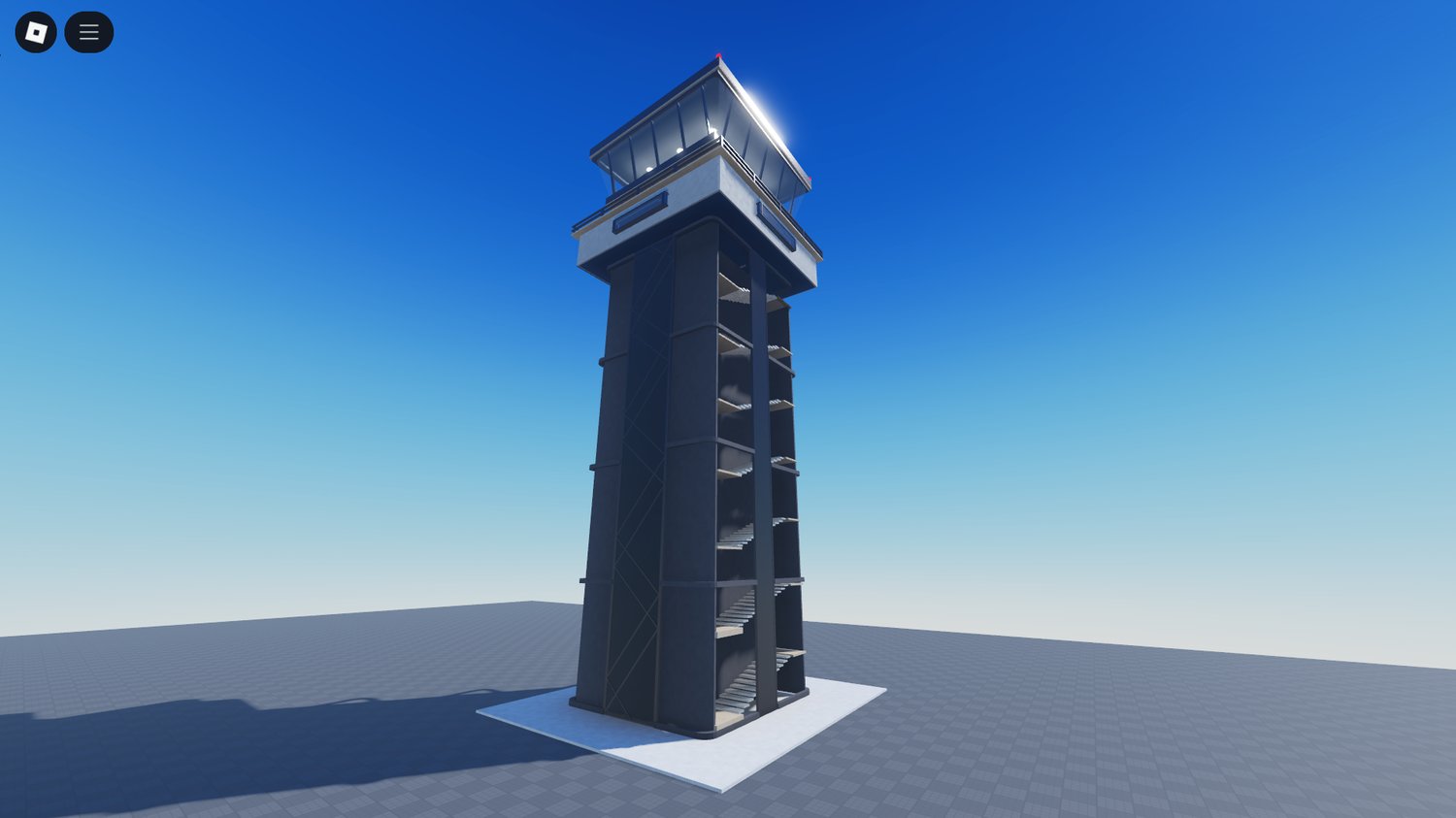 Multi-floor control tower building Roblox
