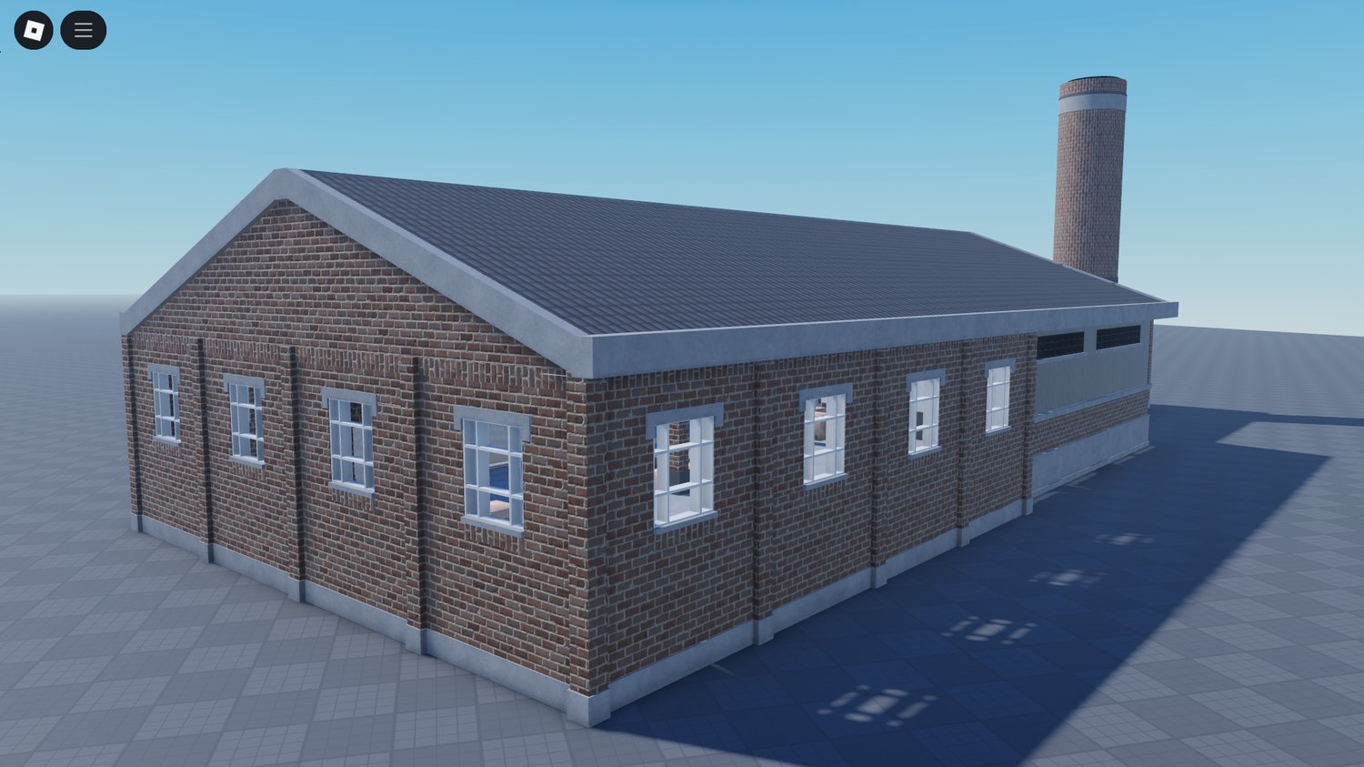 Industrial warehouse with interior Roblox asset