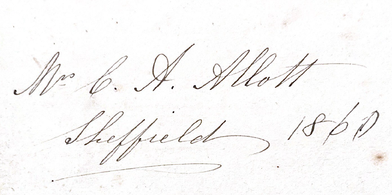 Mary's inscription inside cover recipe book