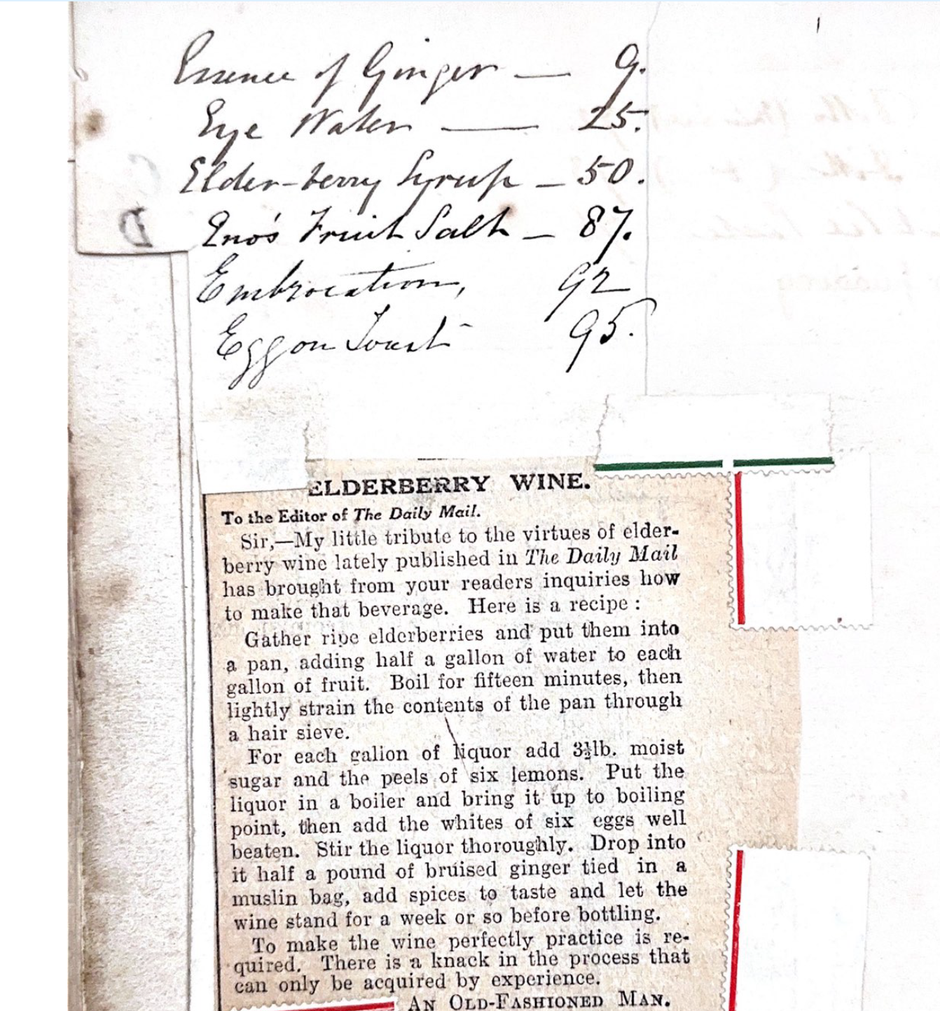 Allott recipe book index 'E'