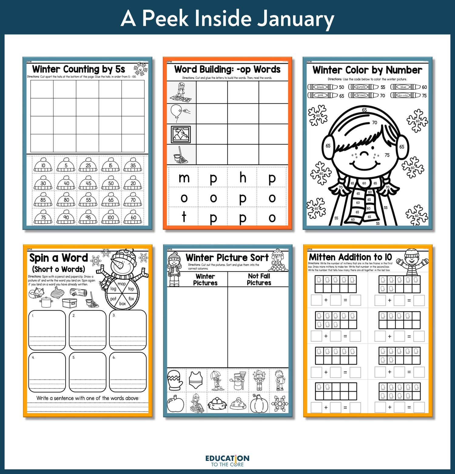 January No Prep Activities Packet for Kinder (MLK & Martin Luther King Jr)