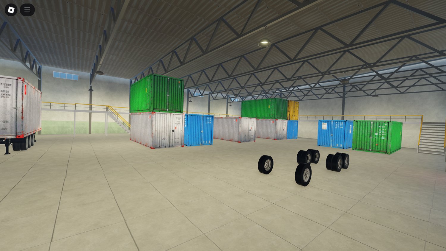 Waiting room interior in Roblox mechanic shop