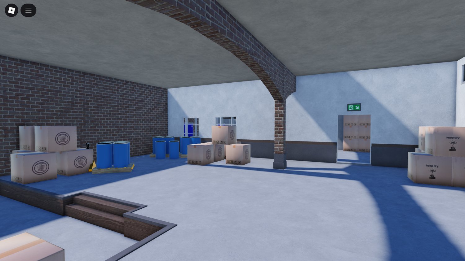 Loading dock area inside Roblox warehouse