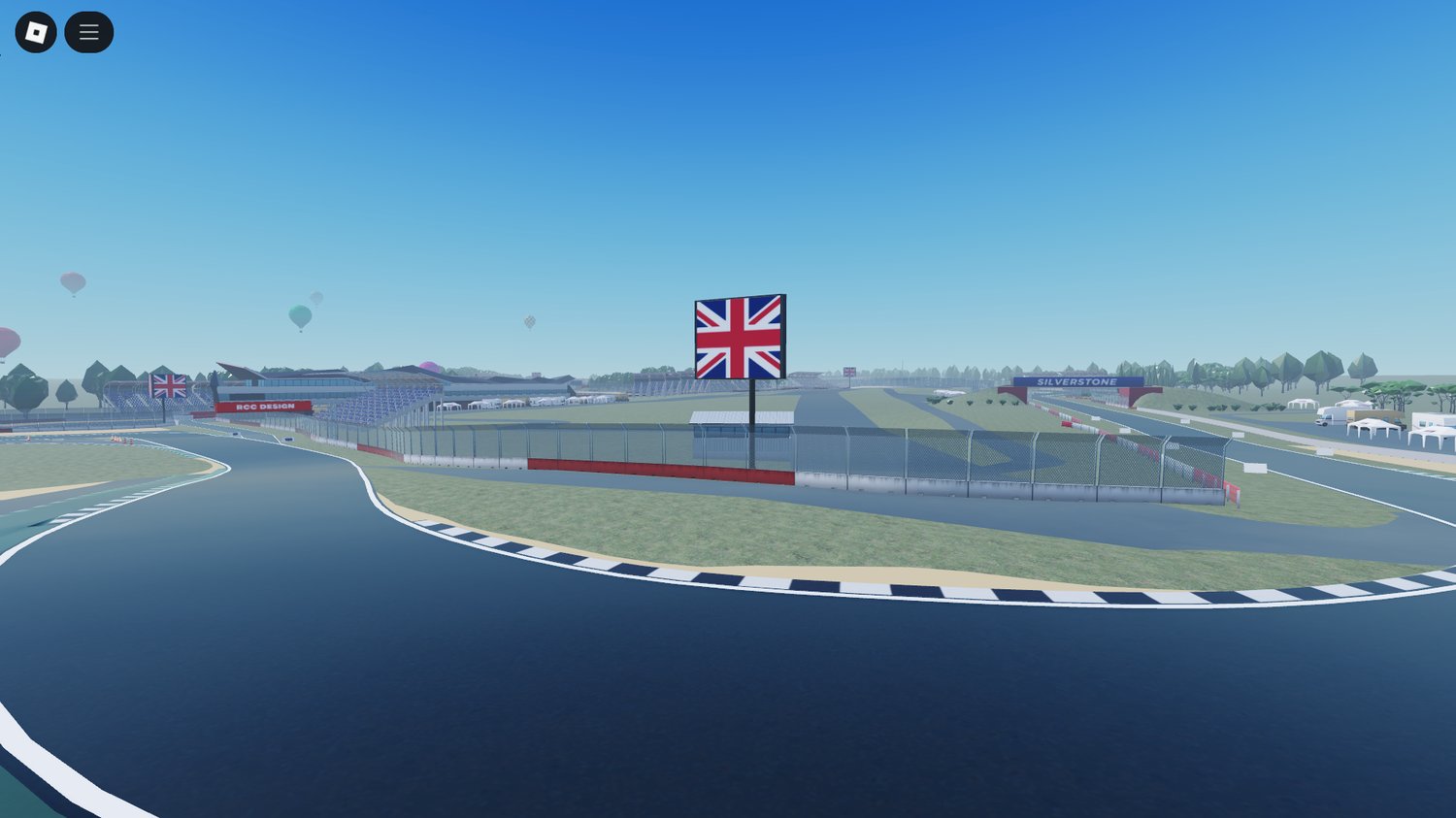 Player racing car on stylized Silverstone track
