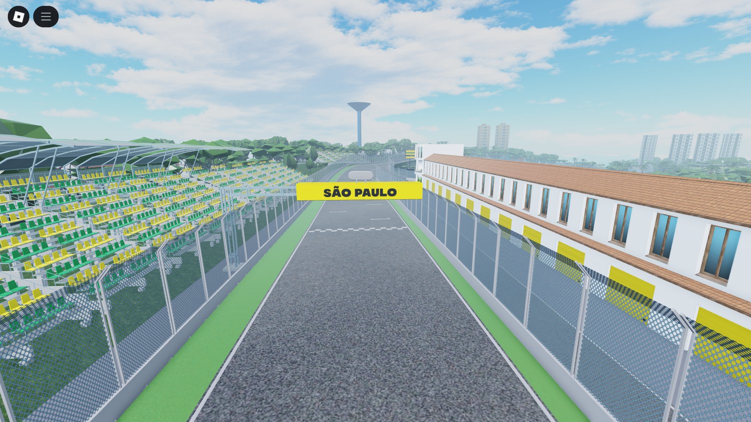 Bright stylized race track corner section