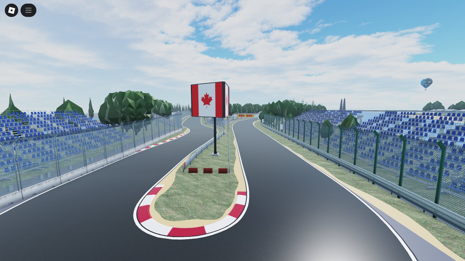 Roblox cartoon Montréal race track overview