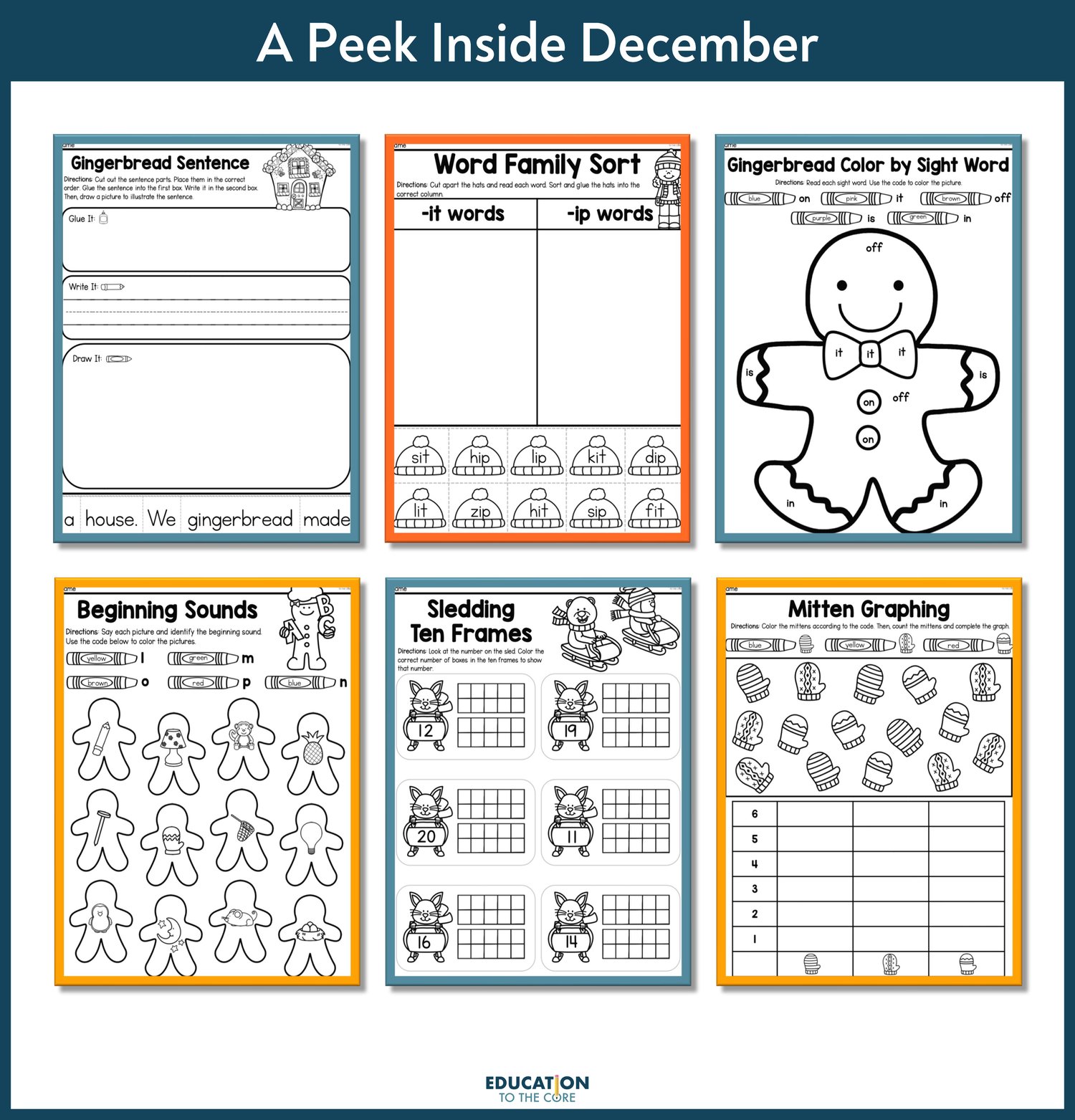 December No Prep Packet for Kindergarten | Holiday Activities