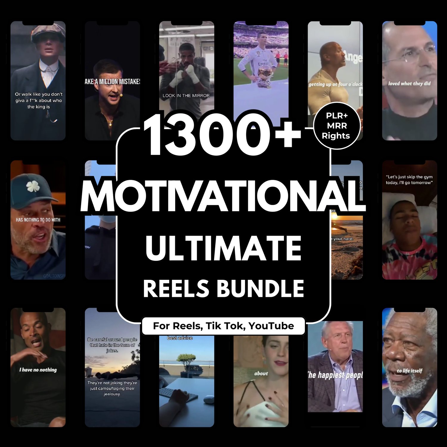 1300 Motivational Reels Video Bundle PLR MRR Viral Inspirational Videos ...
