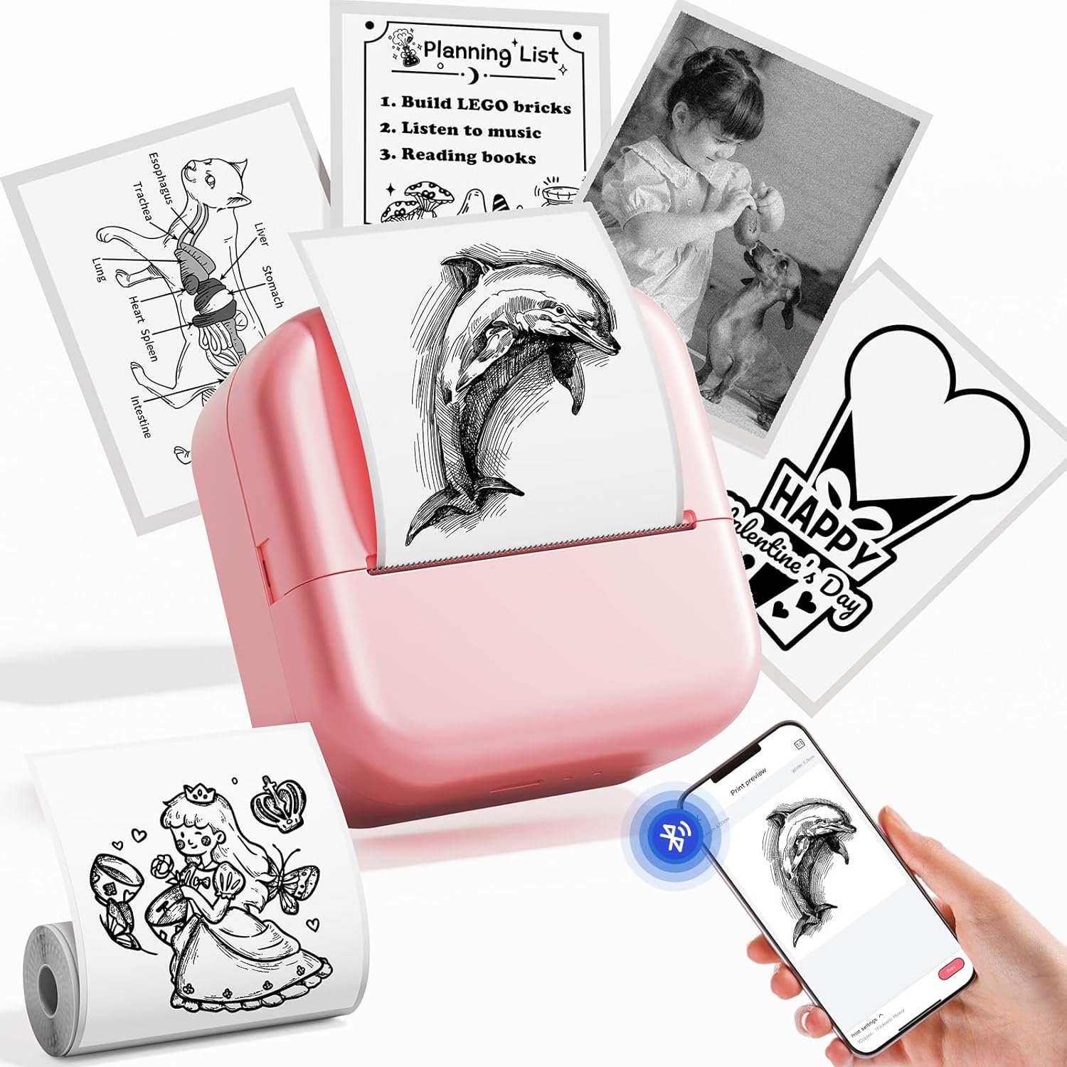 Mini Sticker Printer (Print with Heat) 1 Roll of Thermopaper - Payhip