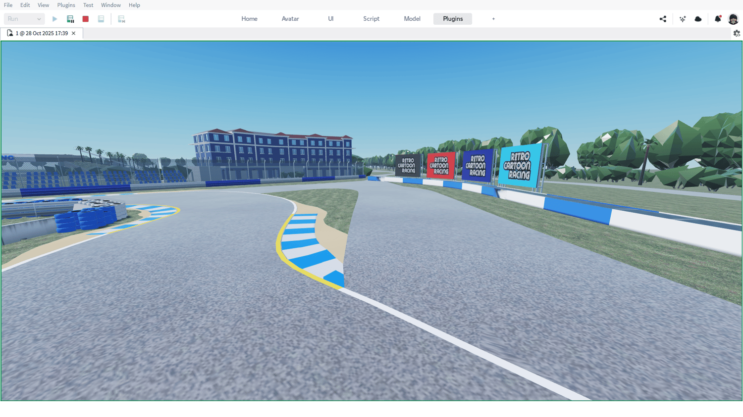 Stylized Sebring racing map Roblox