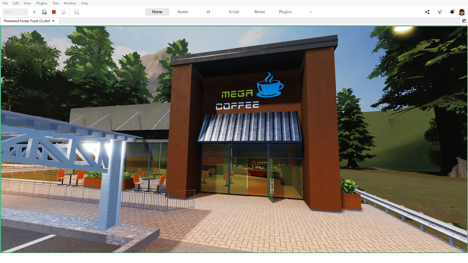 Functional gas station and restaurant Roblox