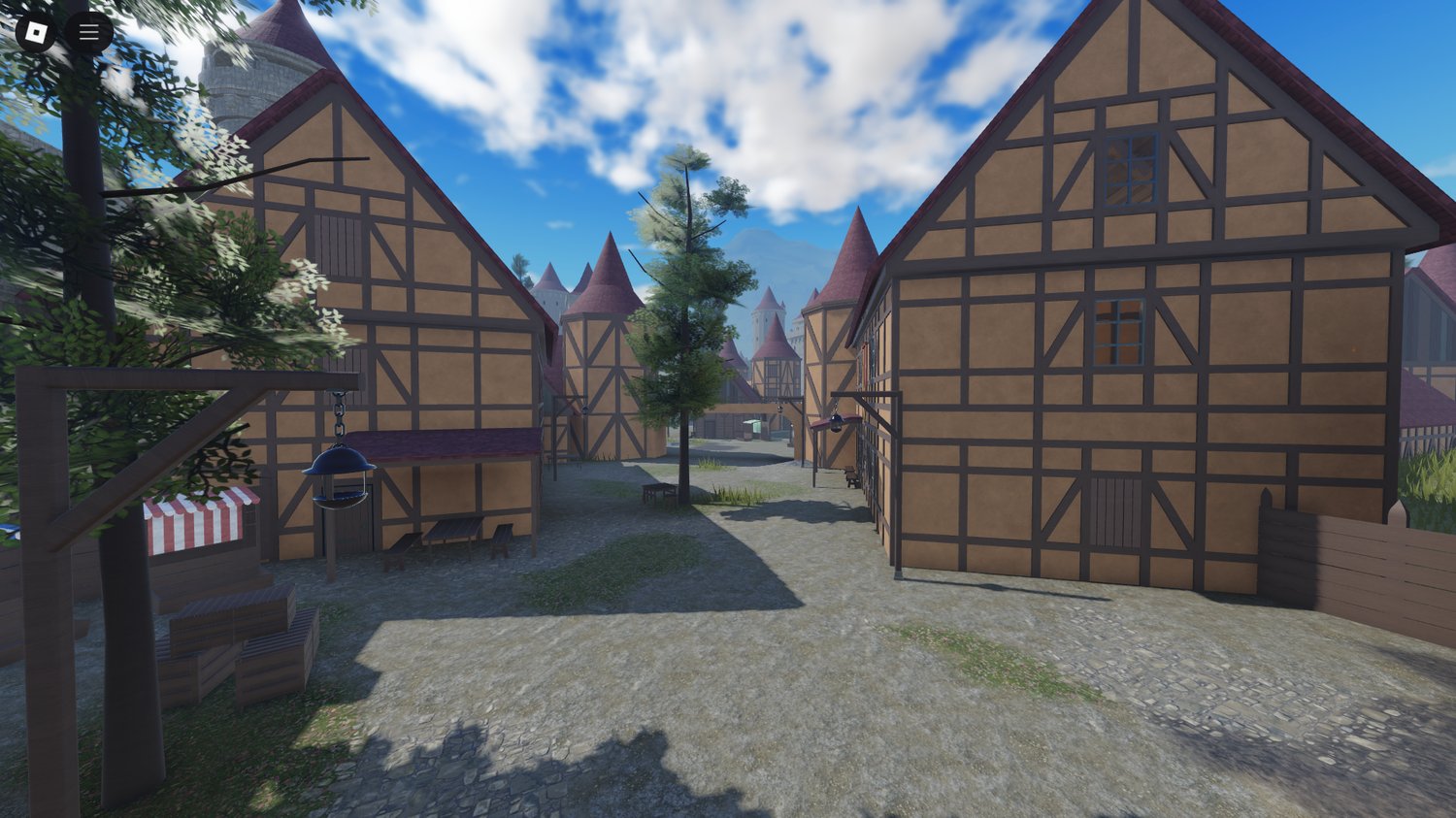 Medieval market street buildings Roblox asset