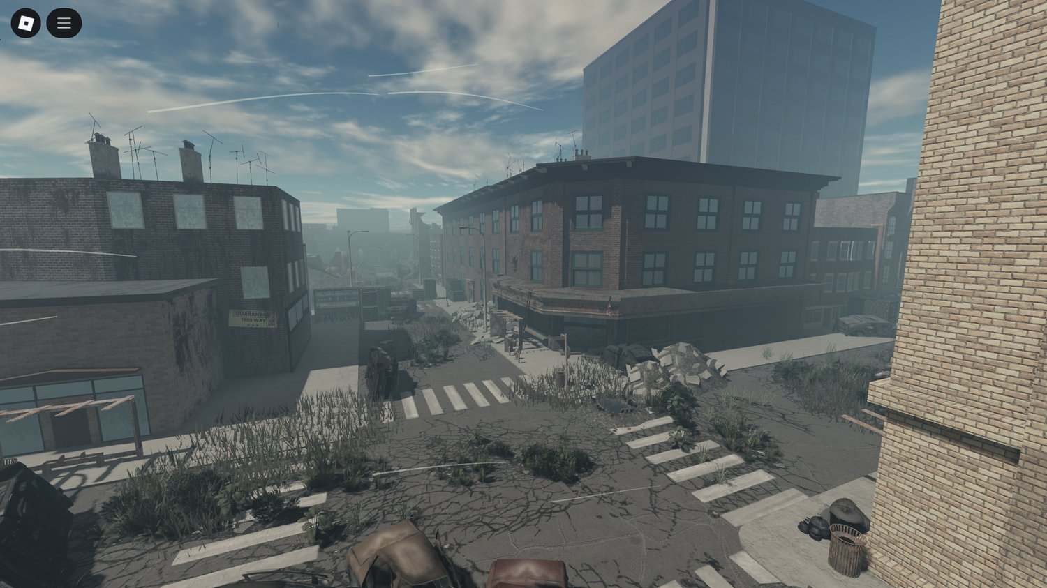 Abandoned urban buildings in zombie map