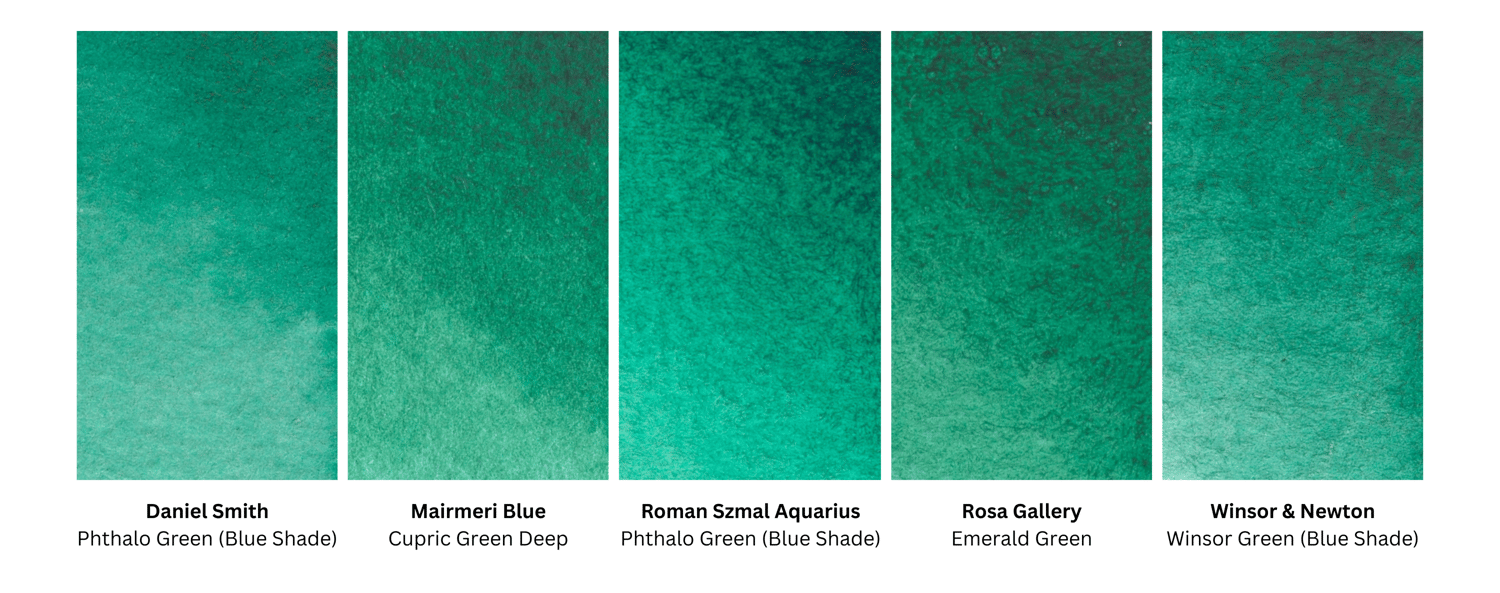 phthalocyanine, ftalocyanin, akvarell, watercolor, mixing, color mixing