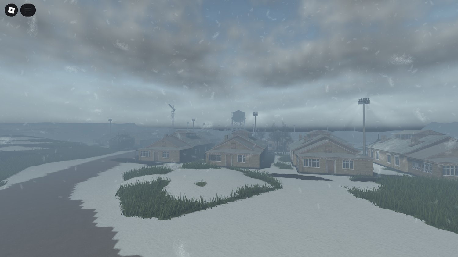 Expansive snowy airbase environment Roblox
