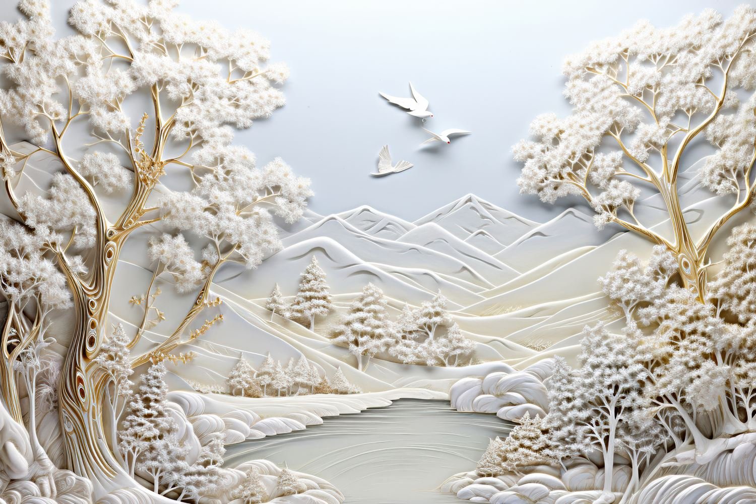 Art on Posters. Warm and neutral tones