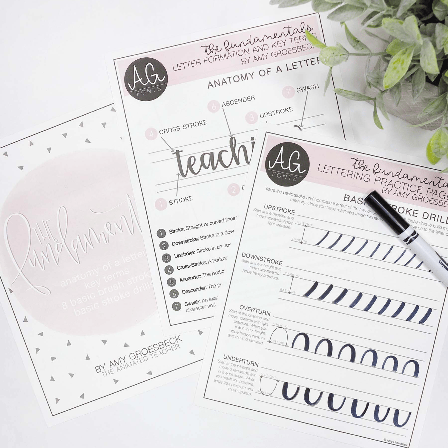 Hand Lettering Guide with AG Fonts