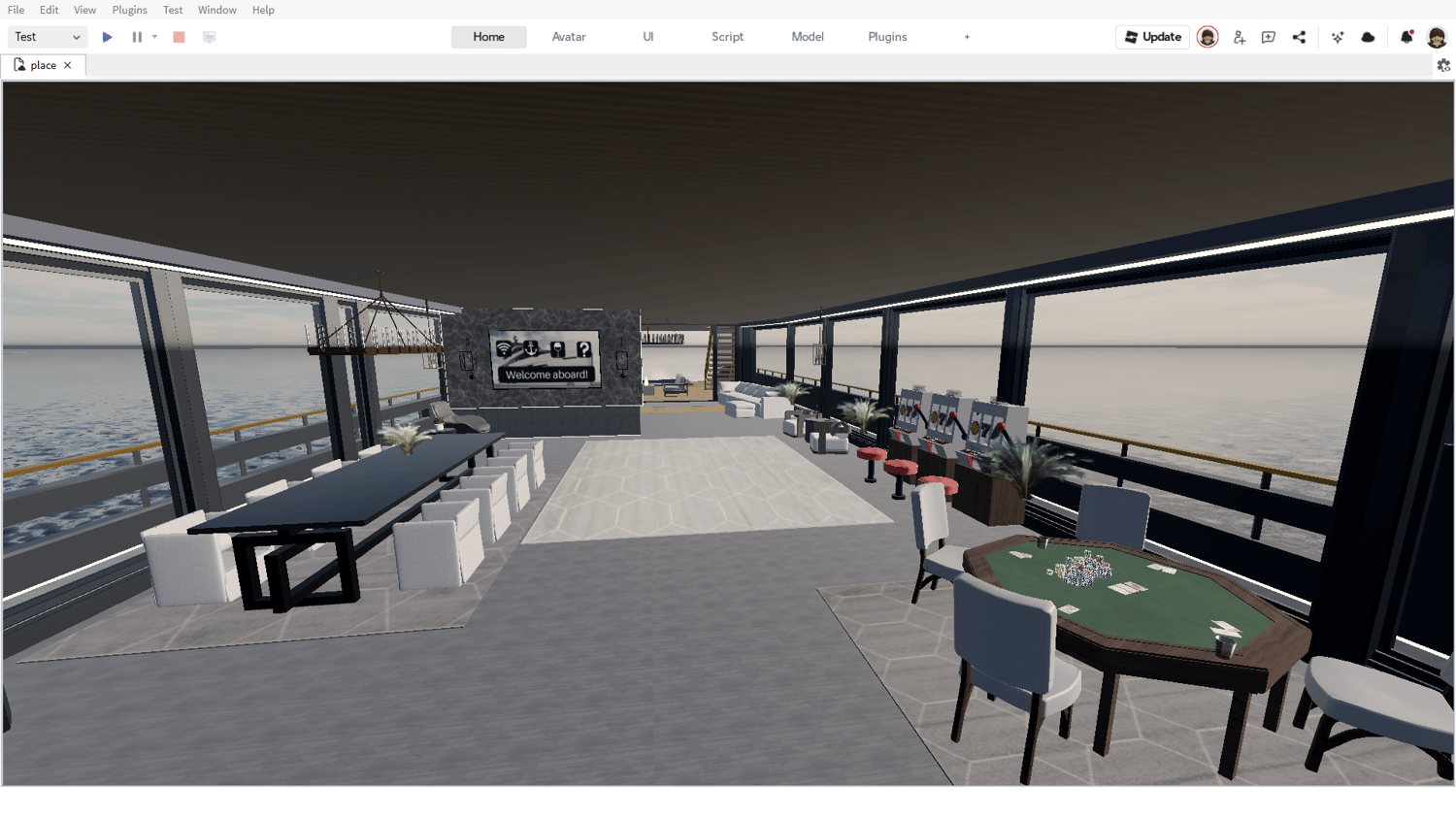 Large resort-style island in Roblox