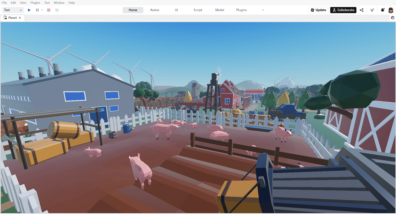 rural farmland environment roblox low poly map