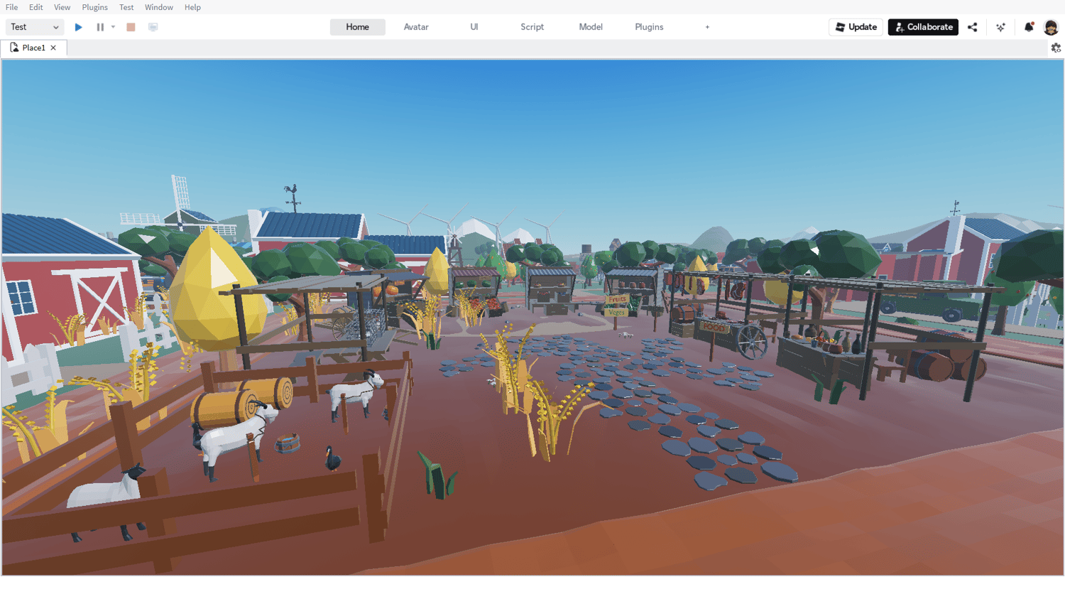 farmland layout with paths and vegetation roblox
