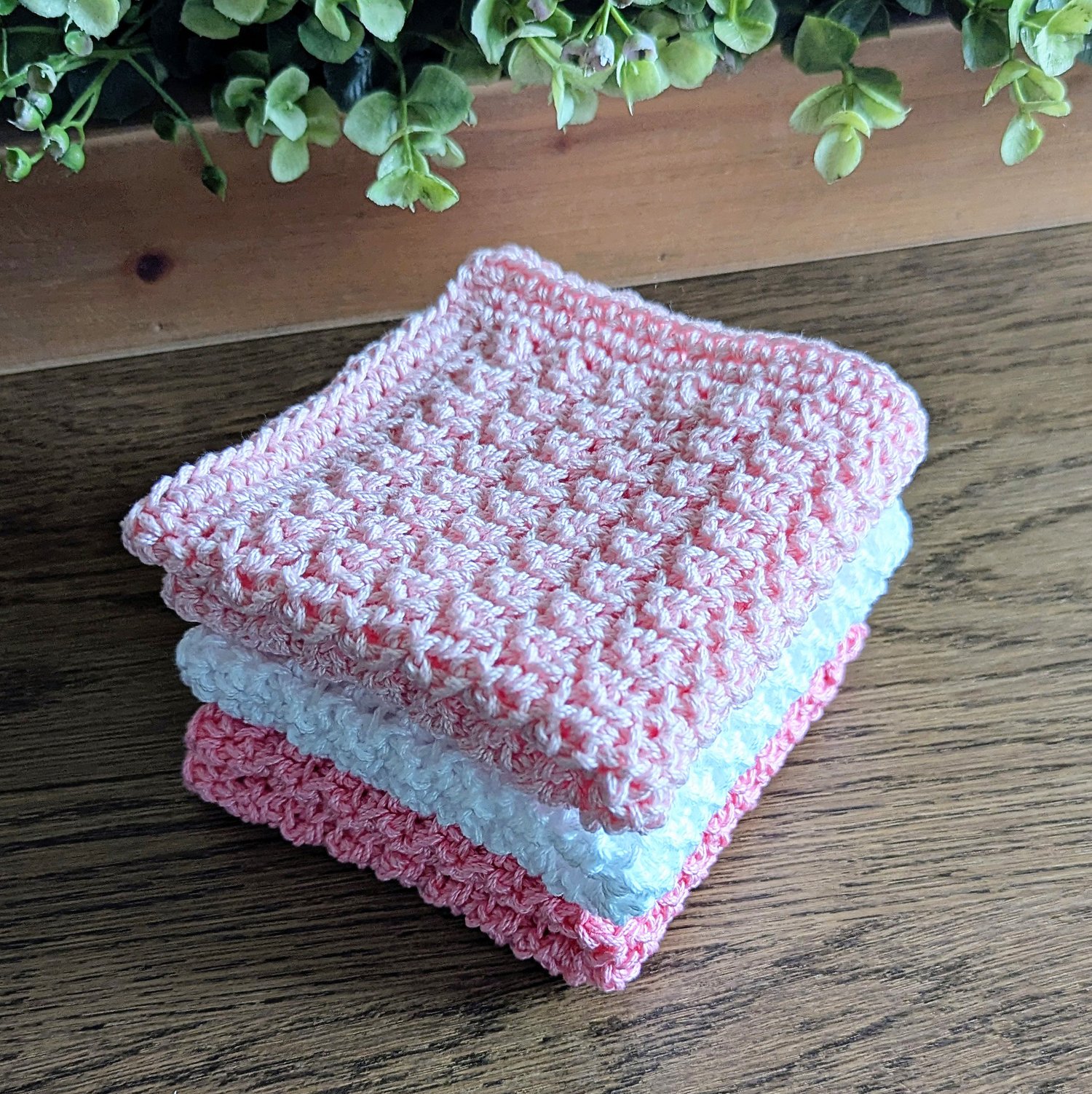 Stacked Crochet Dishcloths