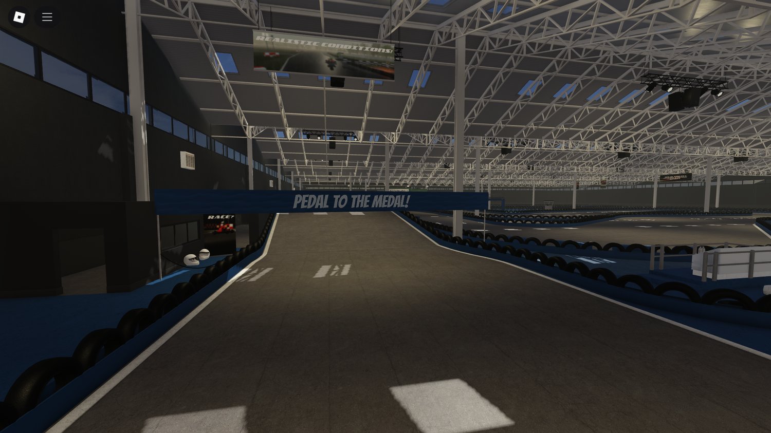 Finish line section ready for competitive races