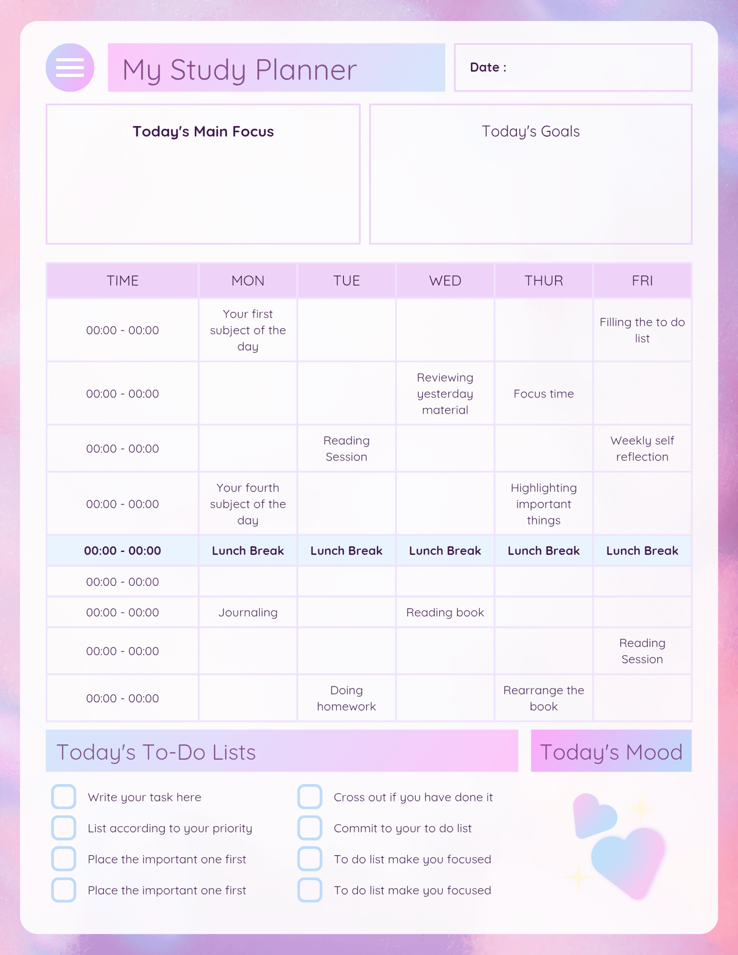 Modern Study Planner - Payhip