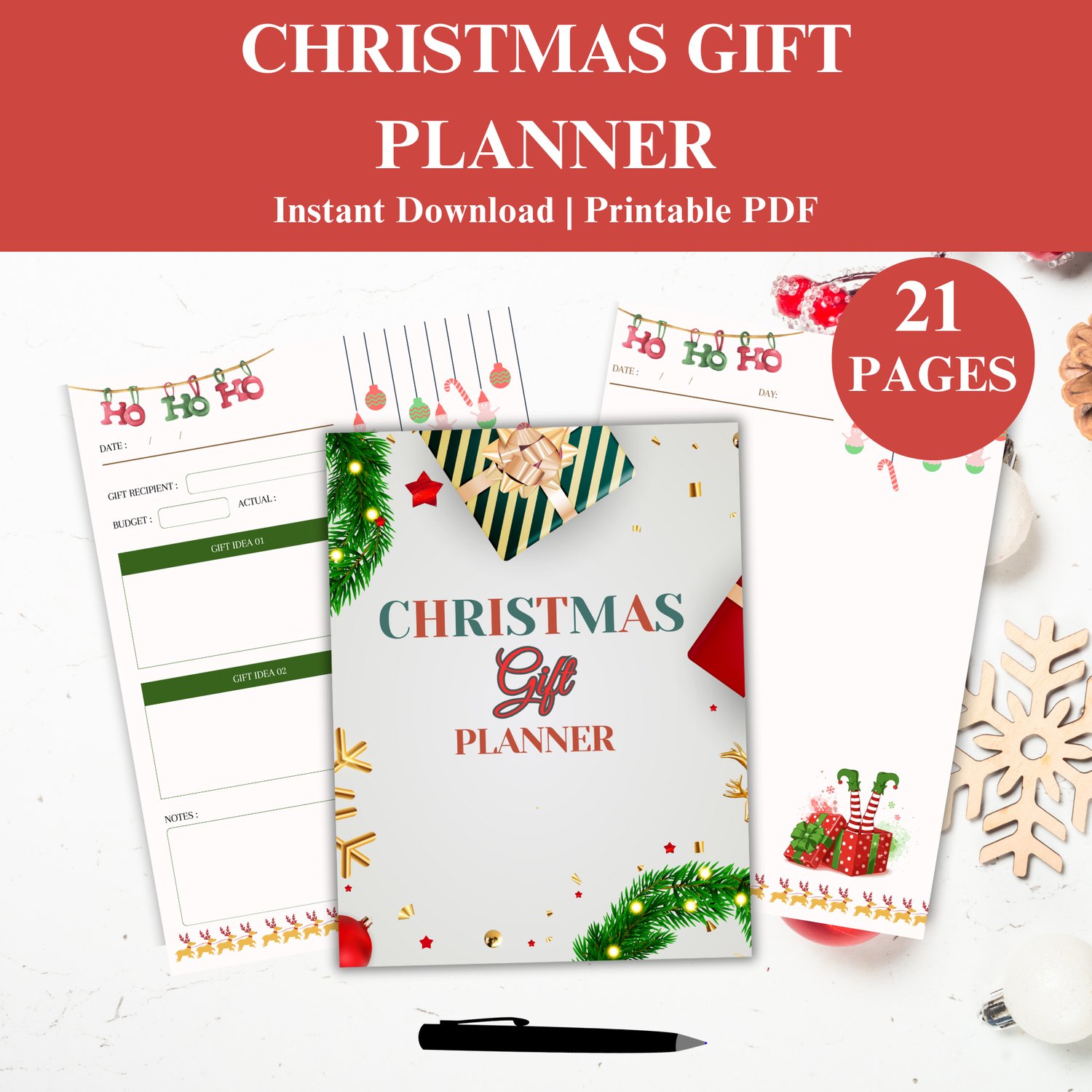Christmas Gift Planner | Holiday Budget and Shopping List | Printable ...