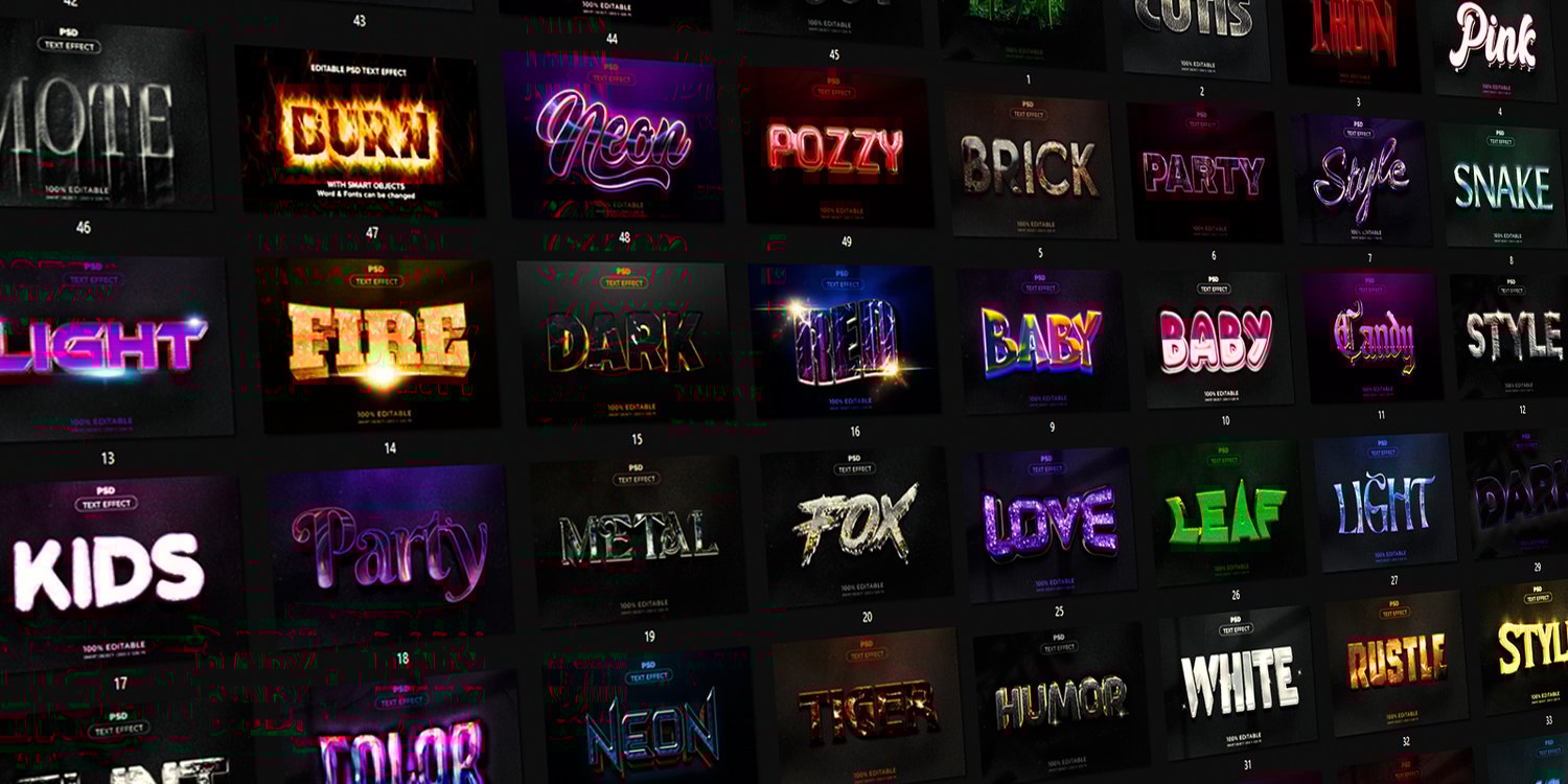 Mega Bundles PSD Text Effect