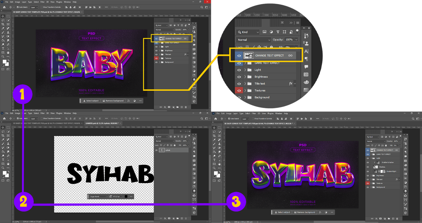 Editable PSD Text Effect