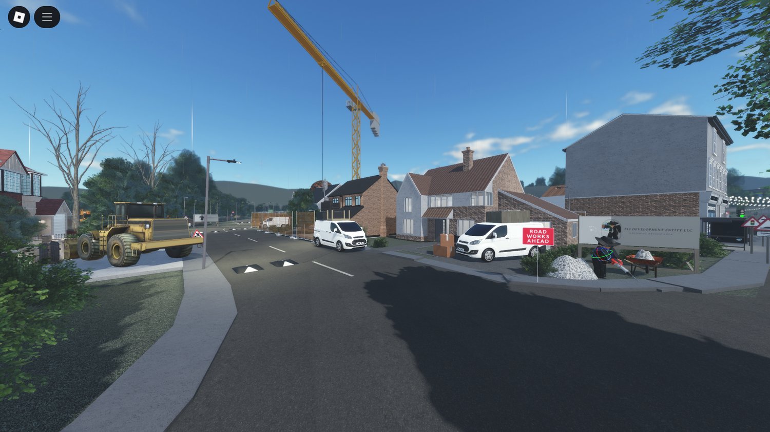 Residential neighborhood area in British Roblox map