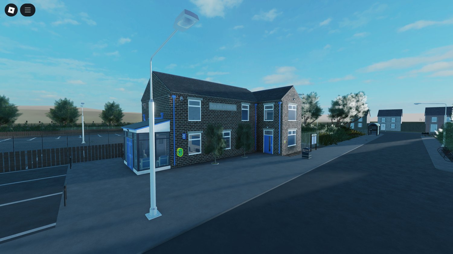 Sea patrol station near shoreline in Roblox environment