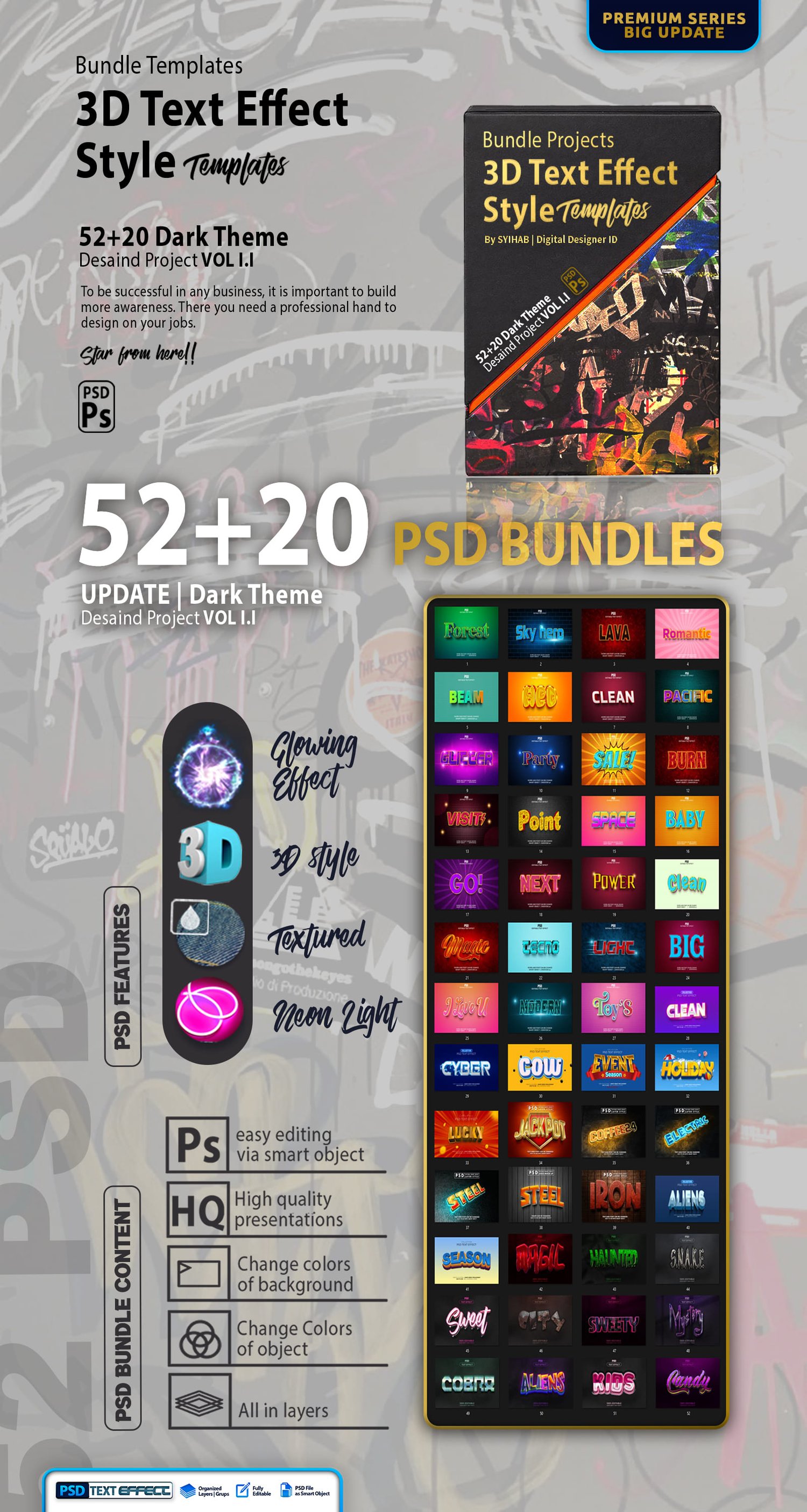 Download PSD mega bundles - text effect