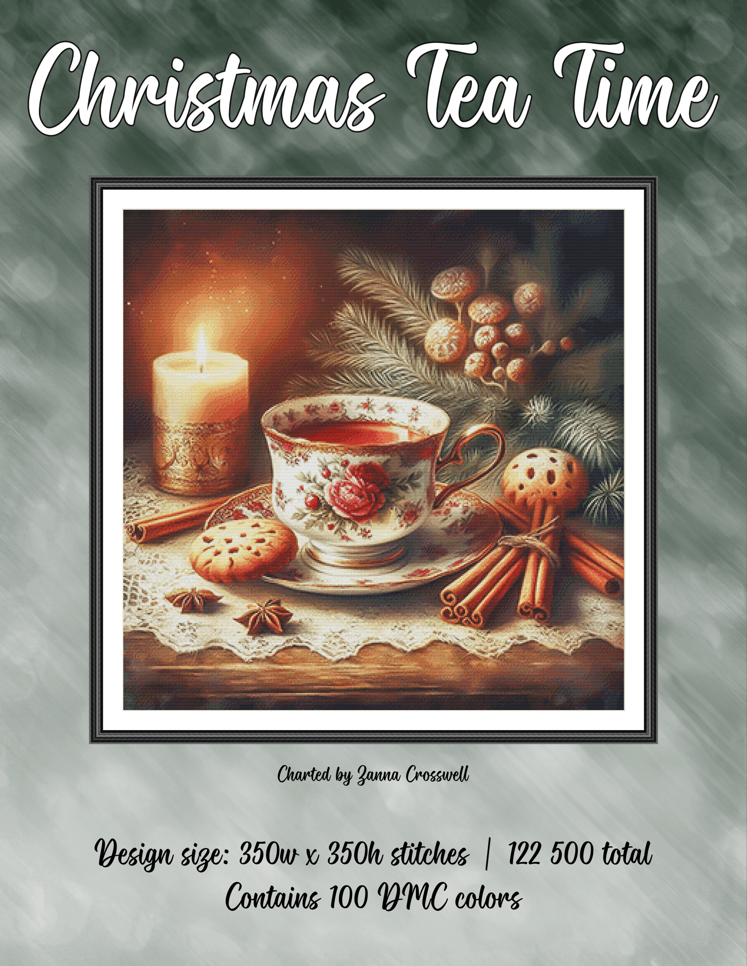 Christmas Tea Time - Modern Full Coverage Counted Cross Stitch Pattern ...