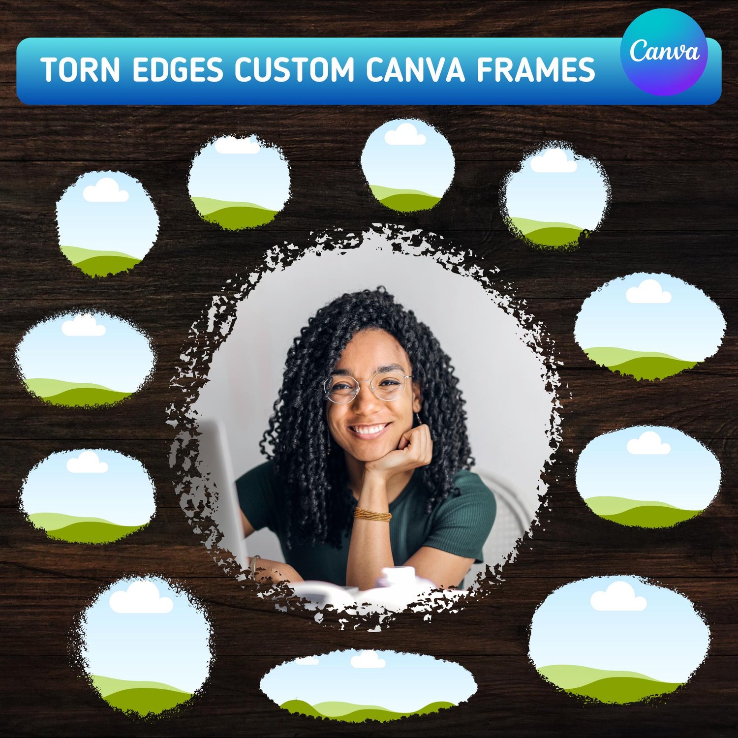 torn edges canva frames mockup
