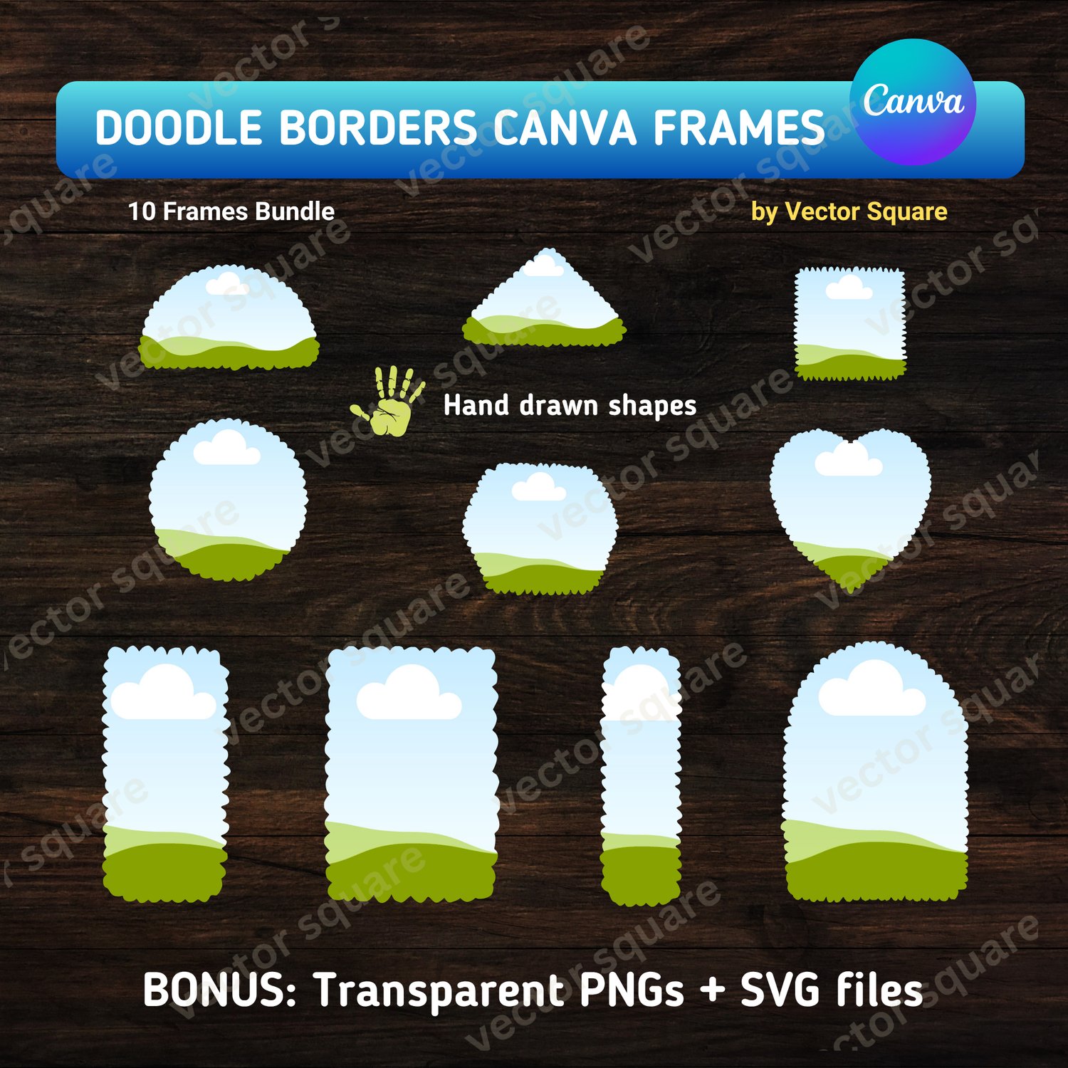Doodle Borders Canva Frames