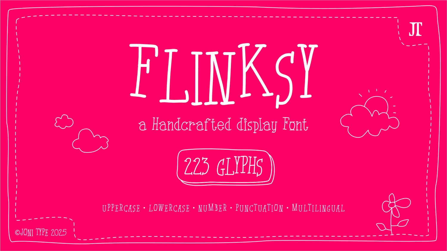 Flinksy - a handcrafted display font